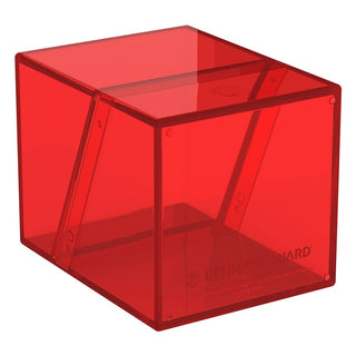 Transparente rote Ultimate Guard Boulder 100+ Deck-Box für Karten.