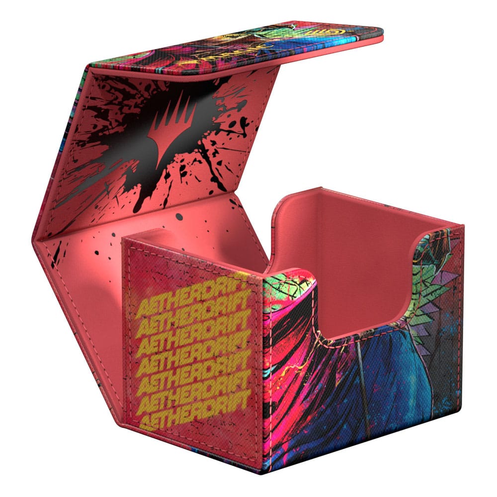Ultimate Guard Sidewinder 100+ Xenoskin Deck-Box, buntes Design, offen, für Magic: The Gathering Karten.