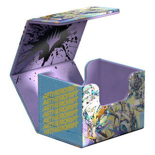 Ultimate Guard Sidewinder 100+ Xenoskin Deck-Box, Aetherdrift Design, offen, lila Innenraum.