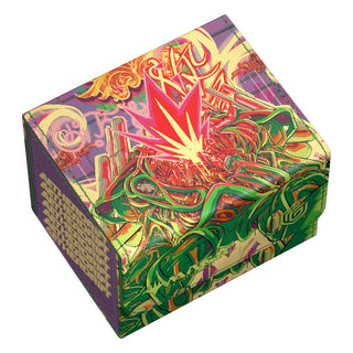 Bunte Ultimate Guard Sidewinder 100+ Deck-Box mit Xenoskin-Material und Aetherdrift-Design für Magic: The Gathering.