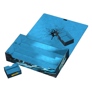 Ultimate Guard Omnihive 1000+ Xenoskin in Blau mit MTG Aetherdrift-Design, geöffnet und leer.