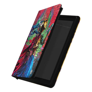 Ultimate Guard Zipfolio 360 Xenoskin mit farbigem Hazoret-Design, geöffnet, für Magic: The Gathering Karten.