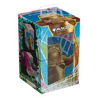 Deck-Box Ultimate Guard Flip'n'Tray 100+ Xenoskin mit Magic: The Gathering Aetherdrift Artwork.