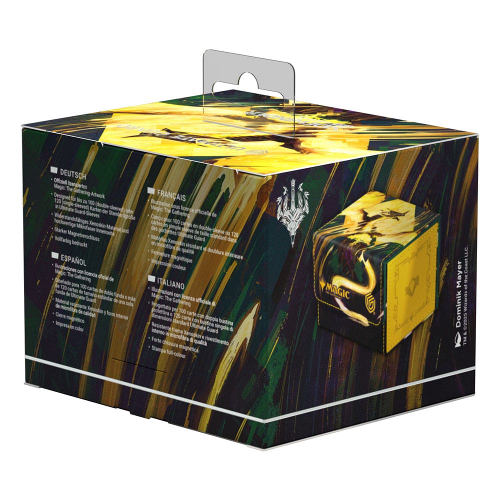 Ultimate Guard Sidewinder 100+ Xenoskin Magic: The Gathering Box mit Dragonstorm-Design, gelb-schwarz, für 100 Karten.