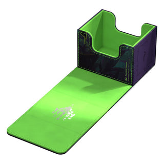 Ultimate Guard Sidewinder 100+ Xenoskin Kartenbox, grün, offen, für Magic: The Gathering, mit Magnetverschluss.