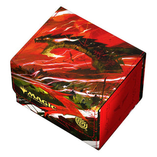 Ultimate Guard Sidewinder 100+ Xenoskin Magic: The Gathering Box mit Drachenmotiv, rot, für 100+ Karten.