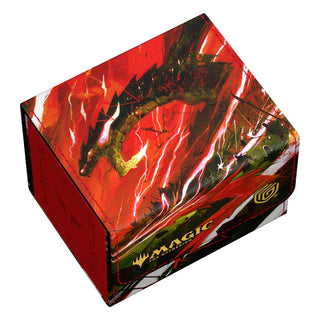 Ultimate Guard Sidewinder 100+ Xenoskin Kartenbox, rot mit Drachenmotiv, für Magic: The Gathering, Ruinous Ultimatum Design.