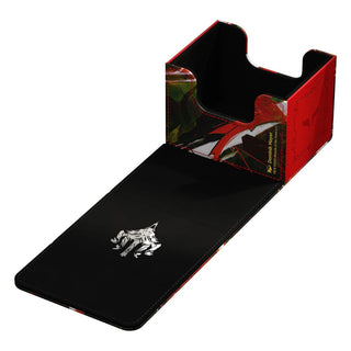 Ultimate Guard Sidewinder 100+ Xenoskin Kartenbox, offen, rot-schwarz, Magic: The Gathering Design.