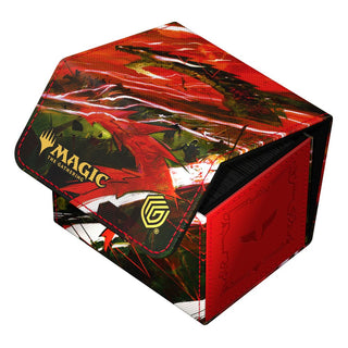 Ultimate Guard Sidewinder 100+ Xenoskin Magic: The Gathering Kartenbox, rot mit Drachenmotiv.