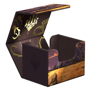 Ultimate Guard Sidewinder 100+ Xenoskin Box mit Magic: The Gathering Artwork, geöffnet, zeigt schillernde Prägung.