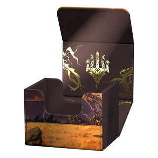 Ultimate Guard Sidewinder 100+ Xenoskin mit Magic: The Gathering Artwork, geöffnet, zeigt schillernde Prägung innen.