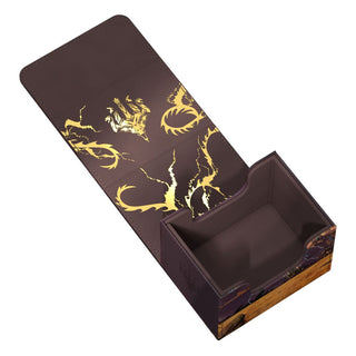 Ultimate Guard Sidewinder 100+ Xenoskin Box mit goldener Prägung, offen, Magic: The Gathering Design.