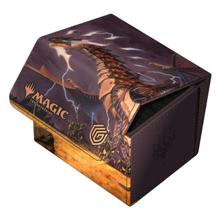 Ultimate Guard Sidewinder 100+ Xenoskin mit Magic: The Gathering Drachen-Design, lila und goldene Farben.