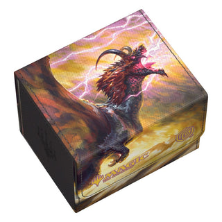 Ultimate Guard Sidewinder 100+ Xenoskin mit Magic: The Gathering Drachenmotiv und Blitzhintergrund.