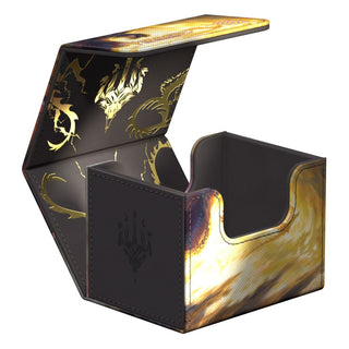 Ultimate Guard Sidewinder 100+ Xenoskin Magic: The Gathering Box, offen, mit Drachenmotiv und schillernder Prägung.