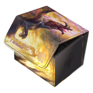 Ultimate Guard Sidewinder 100+ Xenoskin mit Magic: The Gathering Artwork, geöffnet, zeigt Kartenfächer.