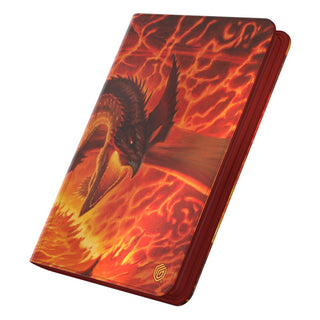 Ultimate Guard Zipfolio 360 Xenoskin mit Magmatic Hellkite-Design, Sammelkartenordner, rot-orange Drachenmotiv.