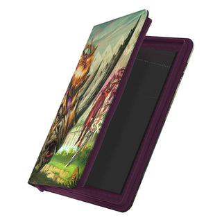 Ultimate Guard Zipfolio 360 Xenoskin Sammelkartenordner mit Fantasy-Design, offen, zeigt Innenseiten.