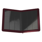 Offenes Ultimate Guard Zipfolio 360 Xenoskin Sammelkartenordner mit leeren Fächern.