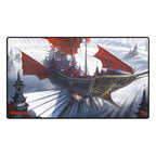 Magic: The Gathering Play-Mat mit Drachenboot und Kloster, Ultimate Guard, 61x35 cm, Tarkir: Dragonstorm Design.