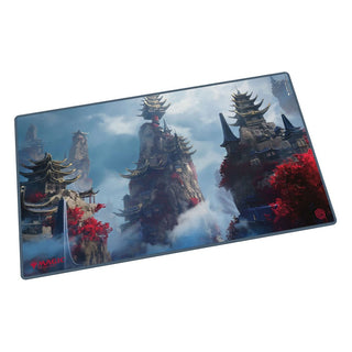 Ultimate Guard Play-Mat mit "Tarkir: Dragonstorm" Artwork, zeigt Cori Mountain Monastery, 61x35 cm.