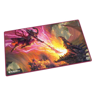 Magic: The Gathering Play-Mat "Tarkir: Dragonstorm" von Ultimate Guard, farbenfrohes Drachenmotiv, 61x35 cm.