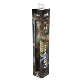 Verpackte Ultimate Guard Play-Mat mit Magic: The Gathering "Tarkir: Dragonstorm" Motiv, 61x35 cm.