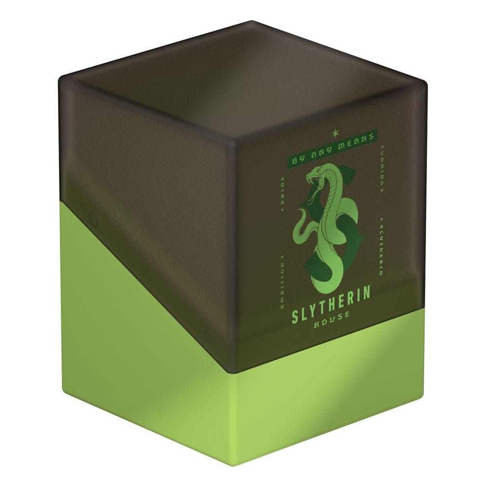 Ultimate Guard Boulder 100+ Deck-Box, Slytherin-Design, grün-schwarz, Harry Potter-Motiv, für Kartenaufbewahrung.