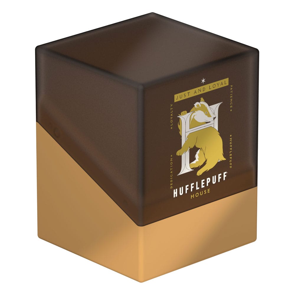 Ultimate Guard Boulder 100+ Deck-Box, Hufflepuff-Design, Harry Potter, braun-gelb, stabil, für Kartenaufbewahrung.