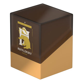 Ultimate Guard Boulder 100+ Deck-Box, Hufflepuff-Design, Harry Potter, schwarz-gelb, mit Dachs-Emblem.