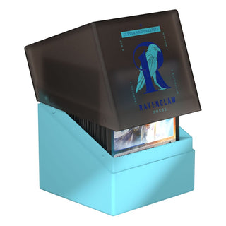 Ultimate Guard Boulder 100+ Deck-Box, Ravenclaw-Design, geöffnet mit Karten, Harry Potter Thema.