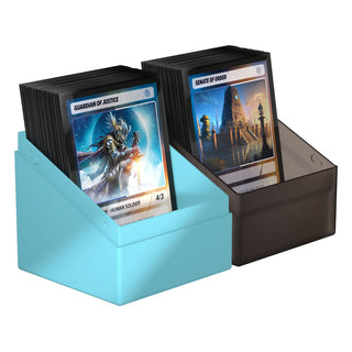 Ultimate Guard Boulder 100+ Deck-Box in Blau und Schwarz mit Karten, Harry Potter Ravenclaw Design.
