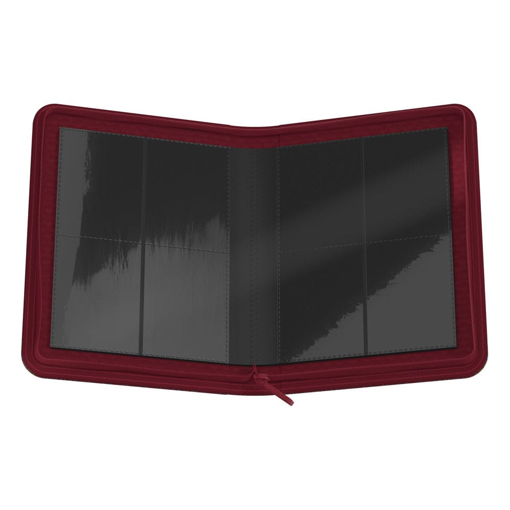 Offenes Ultimate Guard Zipfolio 160 Xenoskin Harry Potter Gryffindor Sammelalbum mit leeren Kartenfächern.