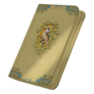 Ultimate Guard Zipfolio 160 Xenoskin Hufflepuff Sammelkartenalbum, gelb mit Dachs-Design.