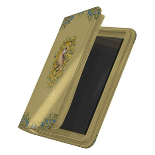 Ultimate Guard Zipfolio 160 Xenoskin, Hufflepuff Design, Sammelkartenalbum, Harry Potter, beige mit Wappen.