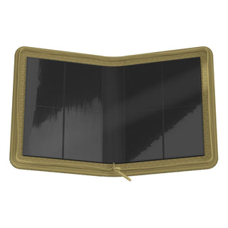 Offenes Ultimate Guard Zipfolio 160 Xenoskin Sammelkartenalbum, schwarz-gold, Hufflepuff-Design.