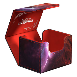 Ultimate Guard Sidewinder 100+ Xenoskin Deck-Box, offen, rot-schwarz, für Magic: The Gathering Karten.