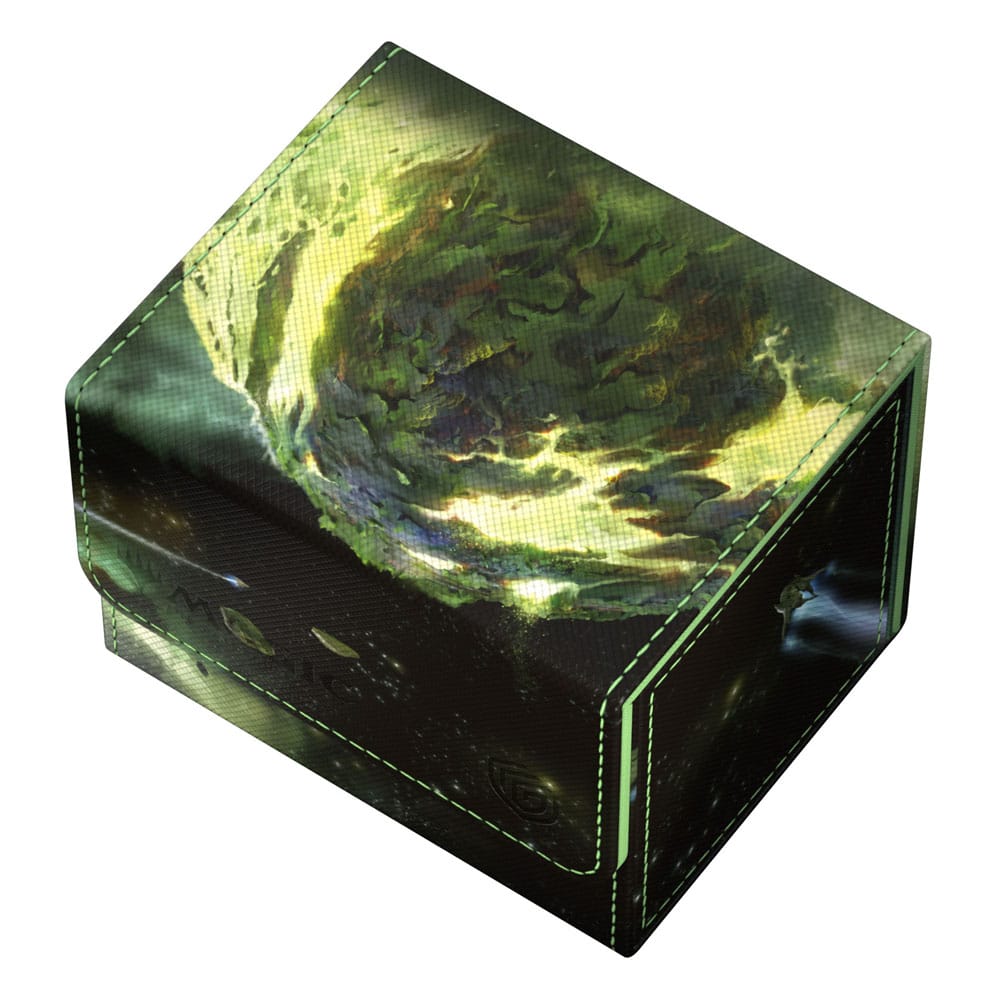 Ultimate Guard Sidewinder 100+ Xenoskin Deck-Box mit grünem Wirbel-Design.