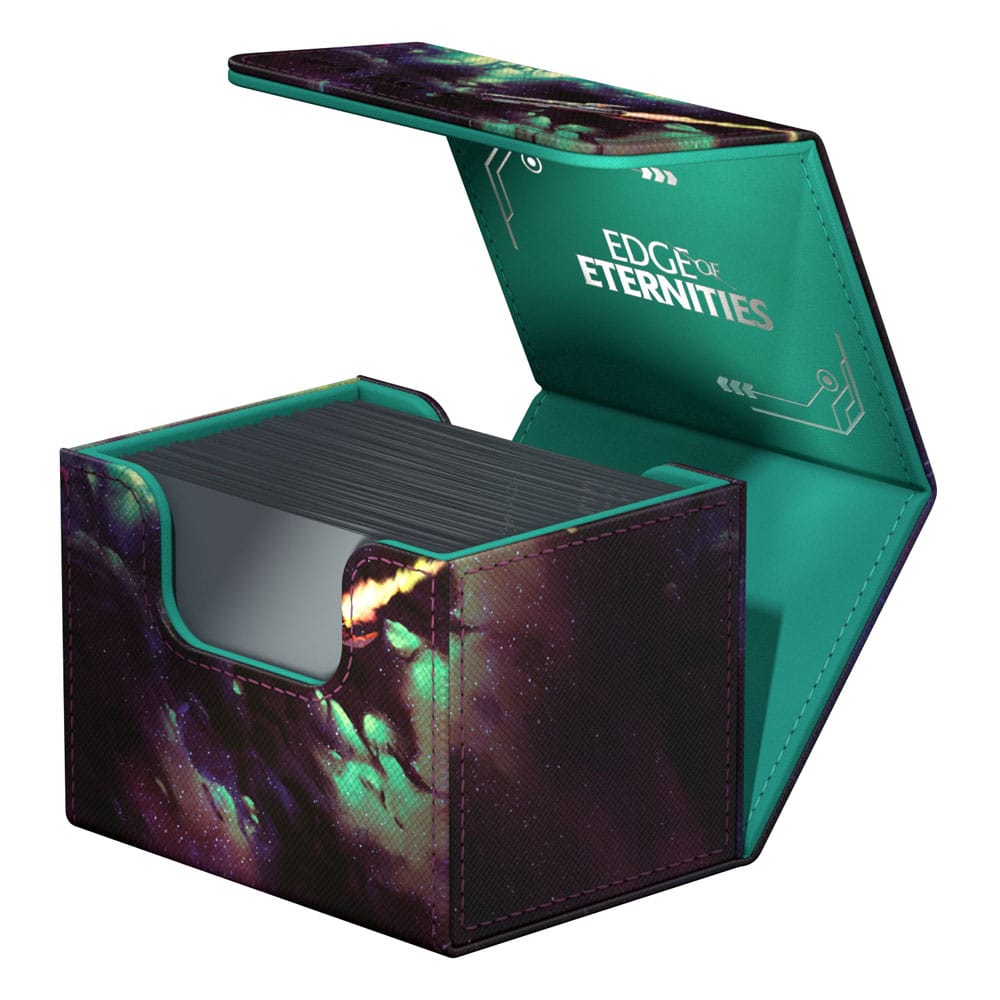 Ultimate Guard Sidewinder 100+ Xenoskin Deck-Box, offen, mit Karten, Design "Edge of Eternities".