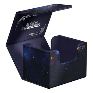 Ultimate Guard Sidewinder 100+ Xenoskin Deck-Box, geöffnet, mit "Edge of Eternities" Design.
