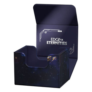 Ultimate Guard Sidewinder 100+ Xenoskin Deck-Box, offen, mit "Edge of Eternities" Design.