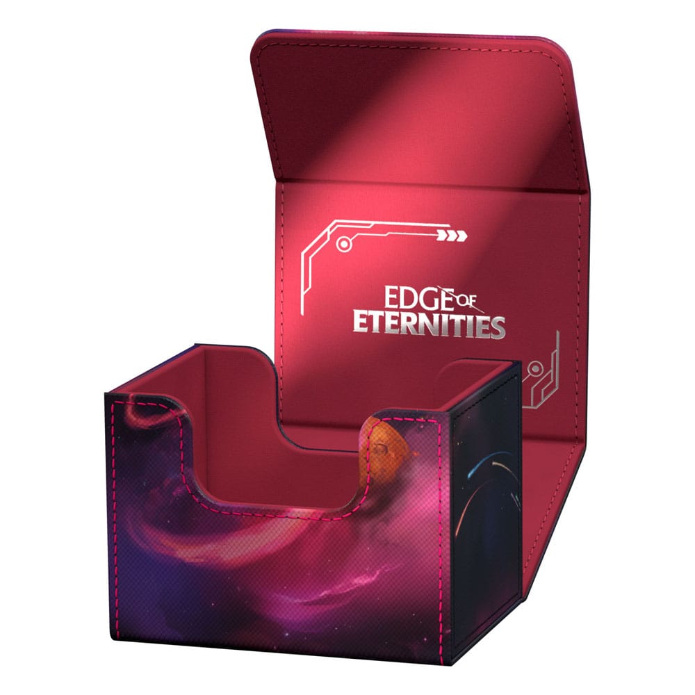 Ultimate Guard Sidewinder 100+ Xenoskin Deck-Box, offen, mit "Edge of Eternities"-Design, für Magic: The Gathering.