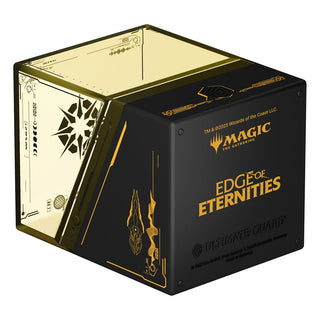 Ultimate Guard Boulder 100+ Deck-Box mit "Edge of Eternities" Design, Magic: The Gathering, schwarz-gold.