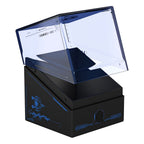 Ultimate Guard Boulder 100+ Deck-Box mit Magic: The Gathering Artwork, geöffnet, schwarz-blaues Design.