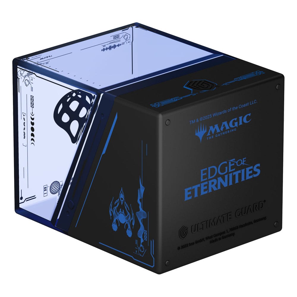 Ultimate Guard Boulder 100+ Deck-Box mit "Edge of Eternities" Design, Magic: The Gathering, schwarz-blau.
