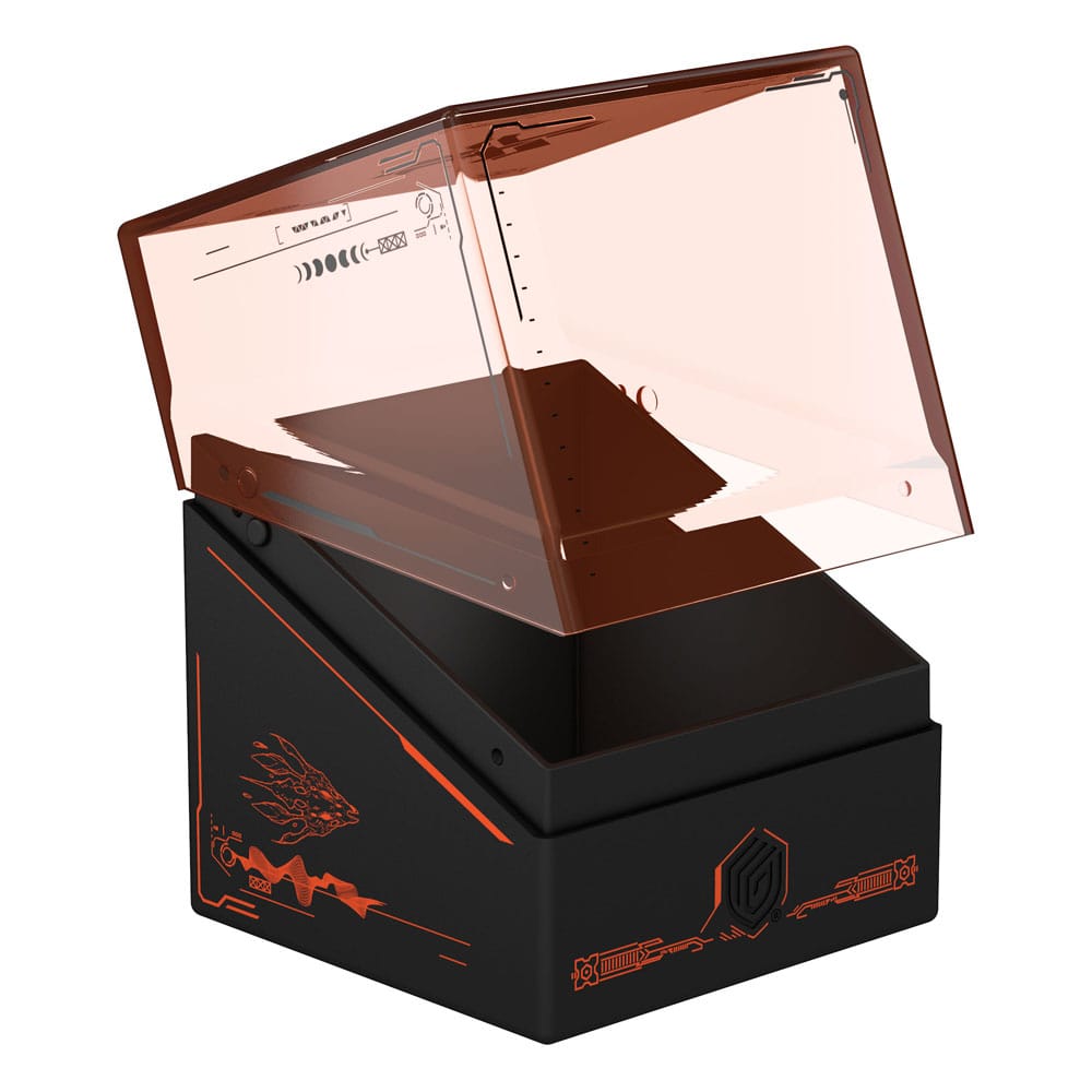 Ultimate Guard Boulder 100+ Deck-Box, schwarz mit rotem Artwork, geöffnet, Magic: The Gathering "Edge of Eternities".