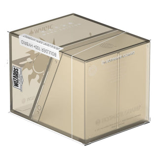 Ultimate Guard Boulder 100+ Hybrid Deckbox, transparent mit Soft-Touch-Unterteil, Magic: The Gathering Plains Design.
