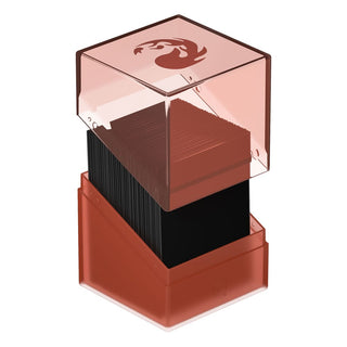 Ultimate Guard Boulder 100+ Hybrid Deckbox, transparent mit rotem Soft-Touch-Unterteil, MTG Mana Edition Mountain Design.