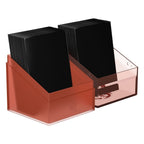 Ultimate Guard Boulder 100+ Hybrid Deckbox, transparent und rot, mit Magic: The Gathering Karten.