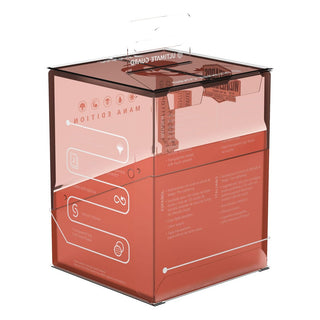 Ultimate Guard Boulder 100+ Hybrid Deckbox, transparent mit rotem Soft-Touch-Unterteil, MTG Mana Edition Mountain.
